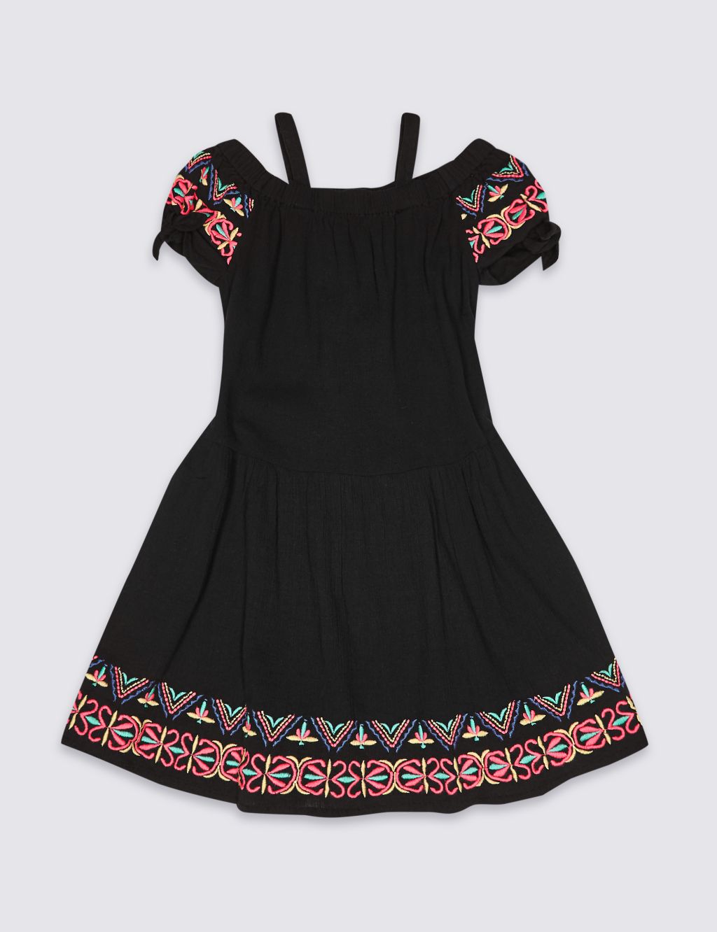Embroidered Pure Cotton Dress (3-16 Years) 1 of 4