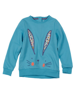 Embroidered Rabbit Face Sweat Top (1-7 Years) Image 2 of 3