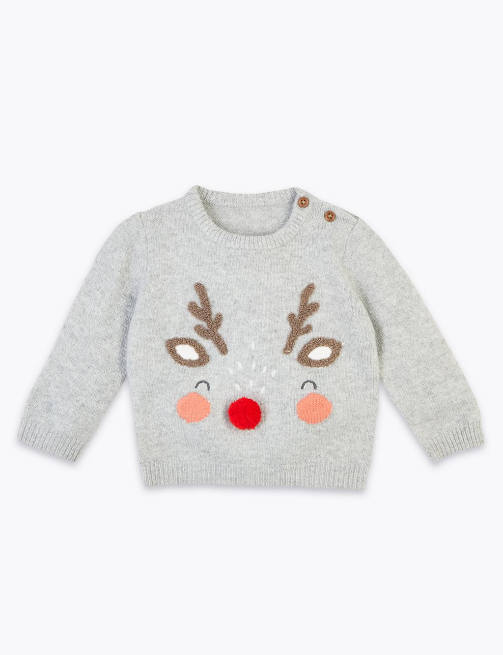 Embroidered Reindeer Christmas Jumper 3 of 3