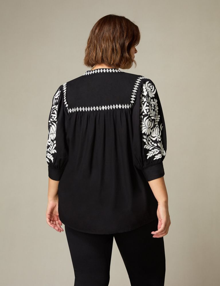 Embroidered Relaxed Blouse 4 of 7