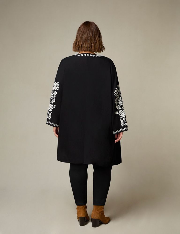 Embroidered Relaxed Longline Kimono 4 of 5