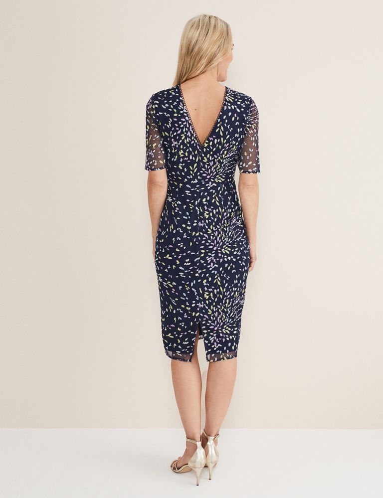 Embroidered Round Neck Midi Tailored Dress 6 of 6