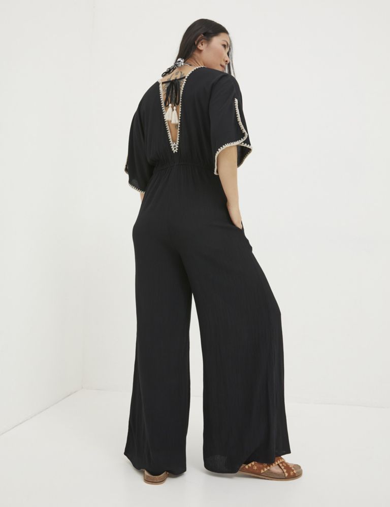 Embroidered Short Sleeve Jumpsuit 3 of 5