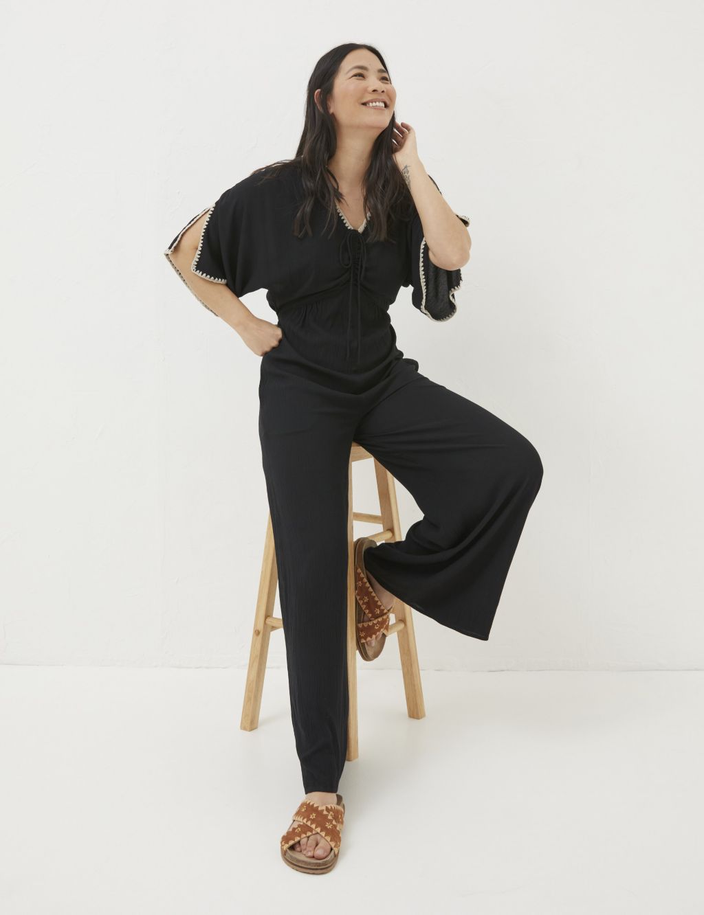 Embroidered Short Sleeve Jumpsuit 5 of 5