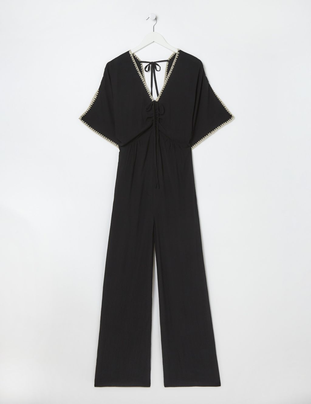 Embroidered Short Sleeve Jumpsuit 1 of 5