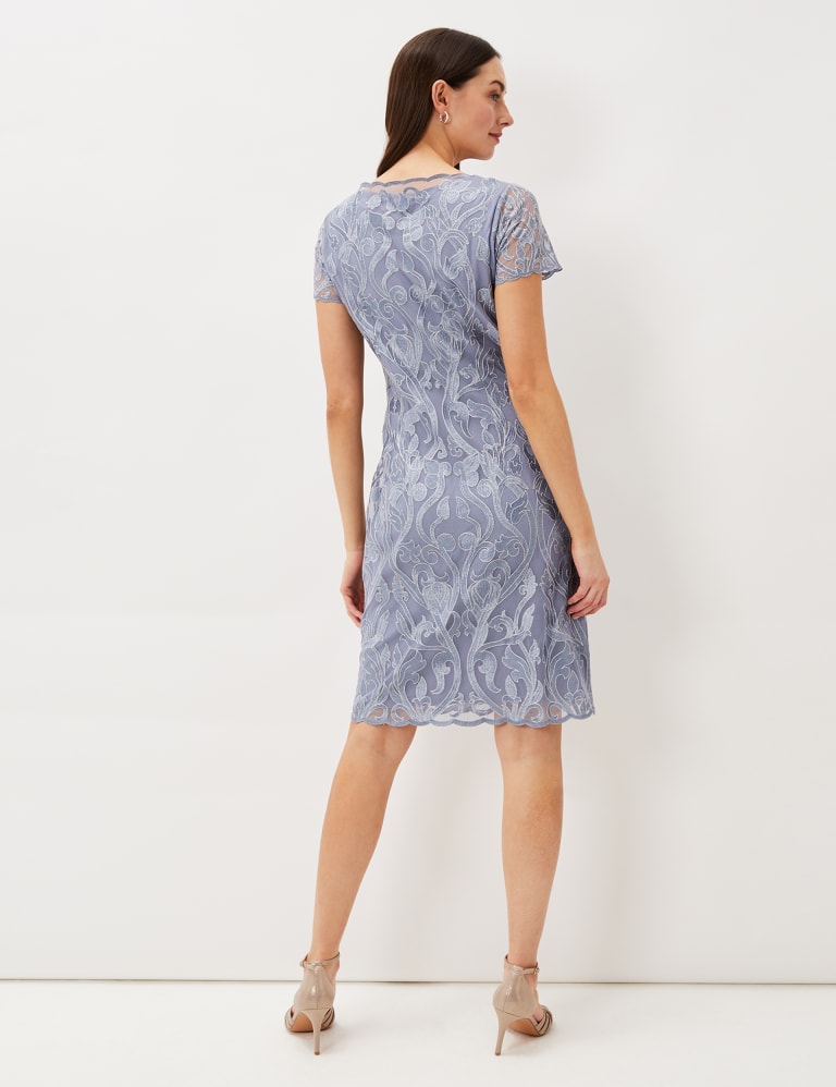 Js collections soutache embroidered overlay midi dress discount