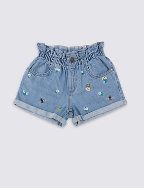 Embroidered Shorts (3-16 Years) Image 2 of 4