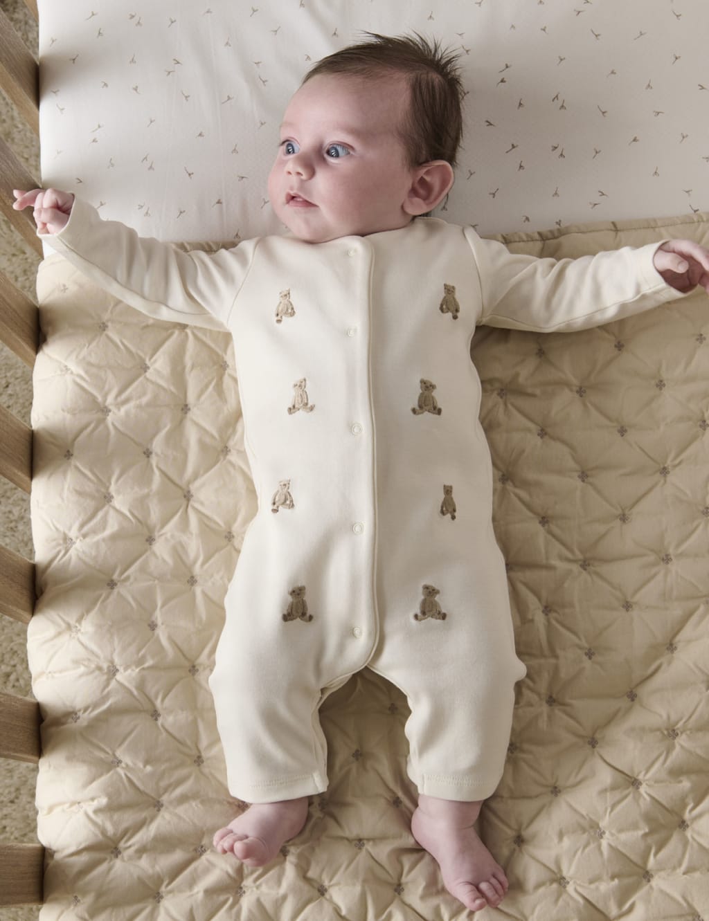 Embroidered Teddy Bear Romper (6½lbs12 Mths) Mamas & Papas M&S