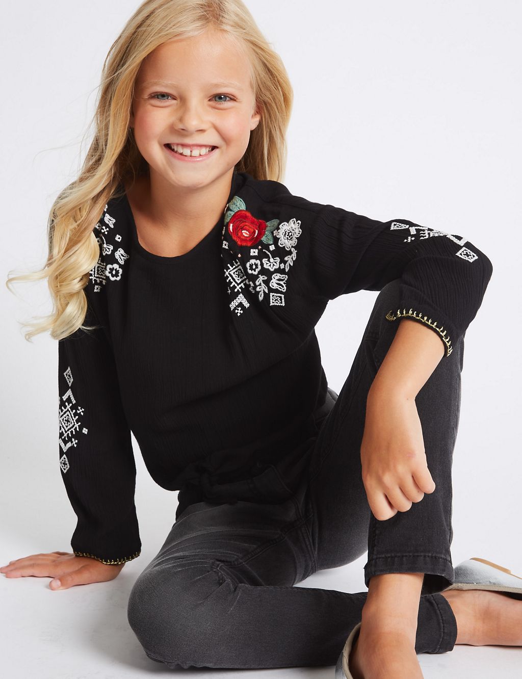Embroidered Tie Blouse (3-13 Years) 3 of 6