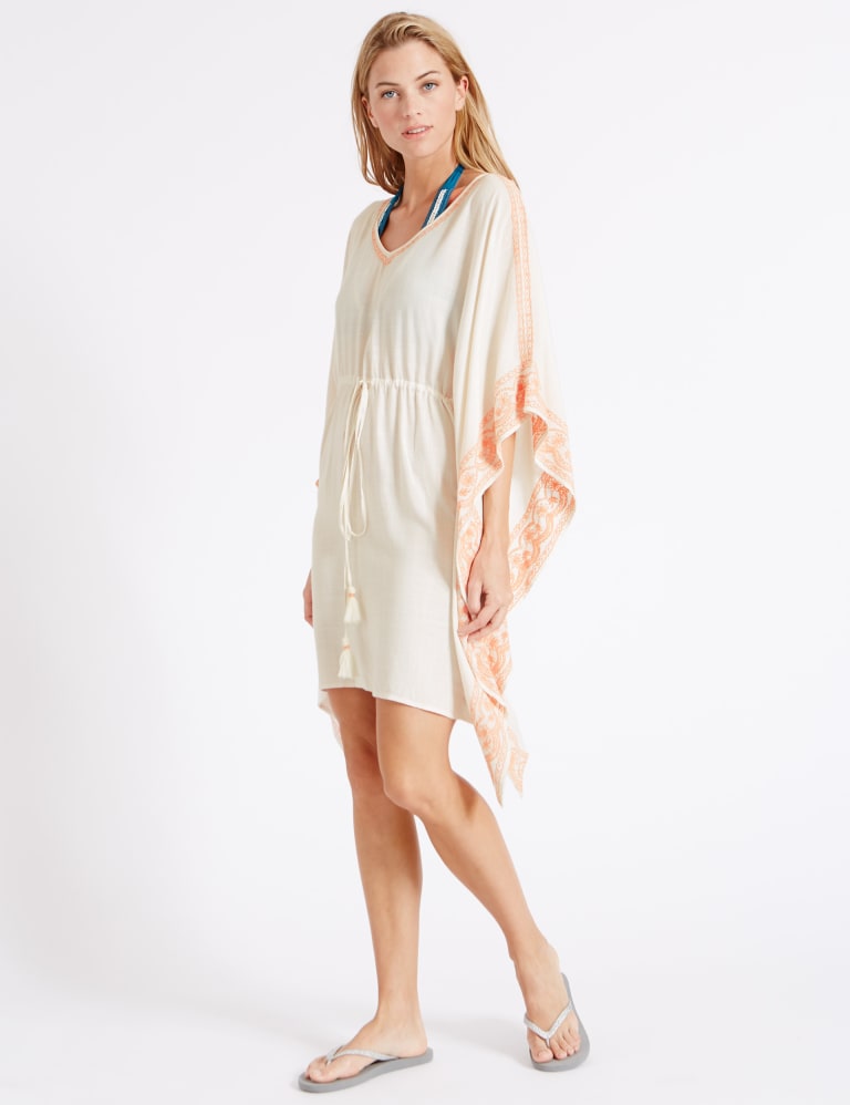 Embroidered Tie Front Kaftan M&S Collection M&S