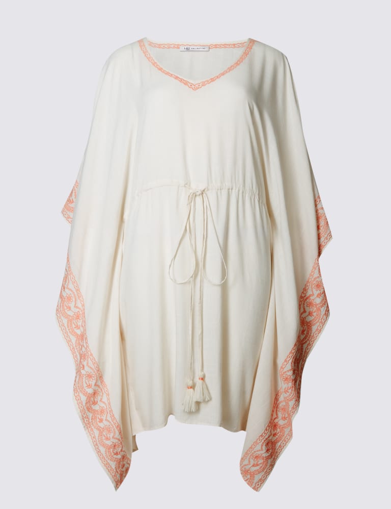 Embroidered Tie Front Kaftan M&S Collection M&S