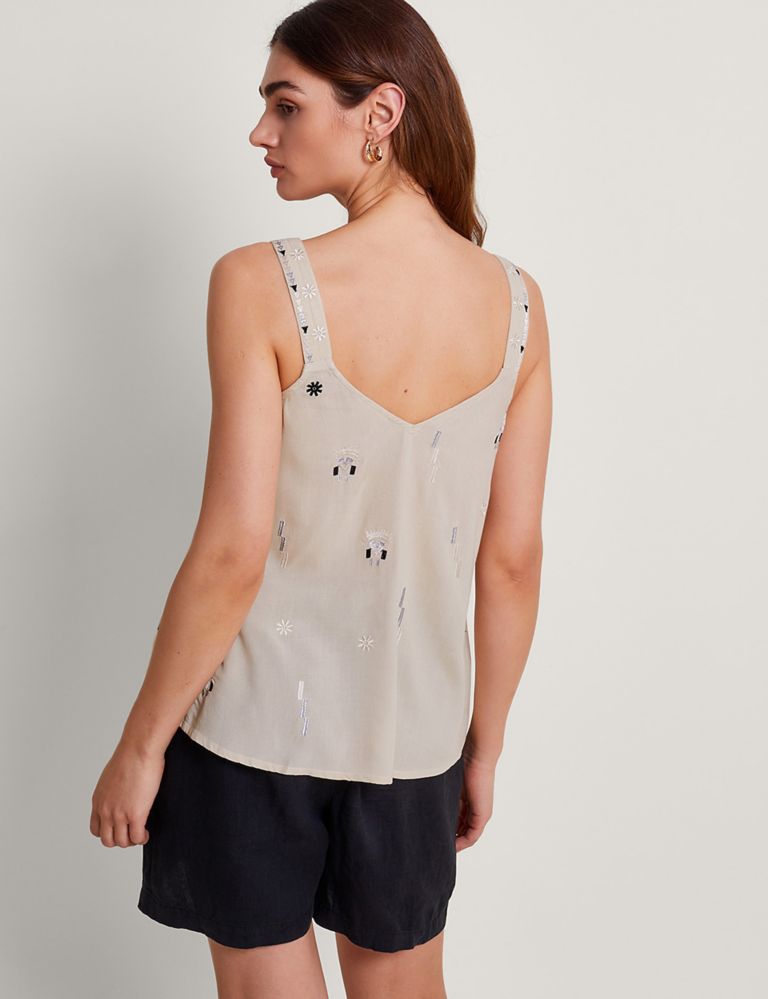 Embroidered V-Neck Cami Top 4 of 4
