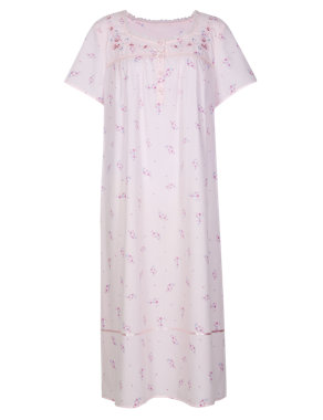 Embroidered Yoke Floral Nightdress Image 2 of 5