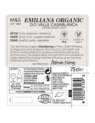Emiliana Organic Chardonnay - Case of 6 | M&S