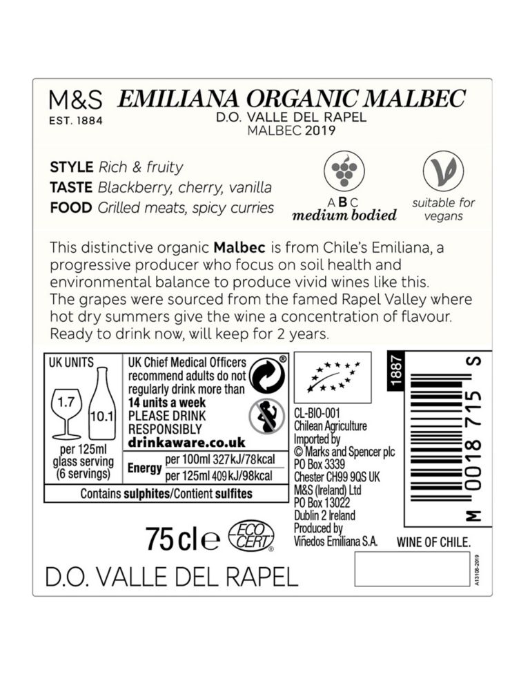 Emiliana Organic Malbec - Case of 6 3 of 3