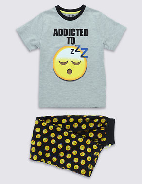 Emoji Print Pyjamas (6-16 Years) Image 2 of 4