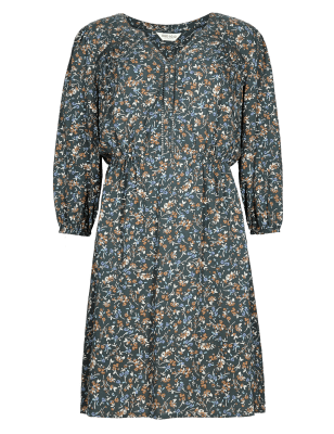 Empire Line Ditsy Floral Dress | Indigo Collection | M&S