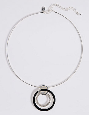 Enamel Ring Pendant Necklace Image 2 of 3