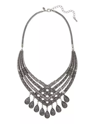Etched Teardrop Collar Necklace | Indigo Collection | M&S
