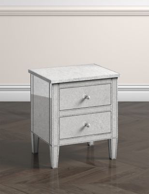 Evelyn Bedside Table Silver