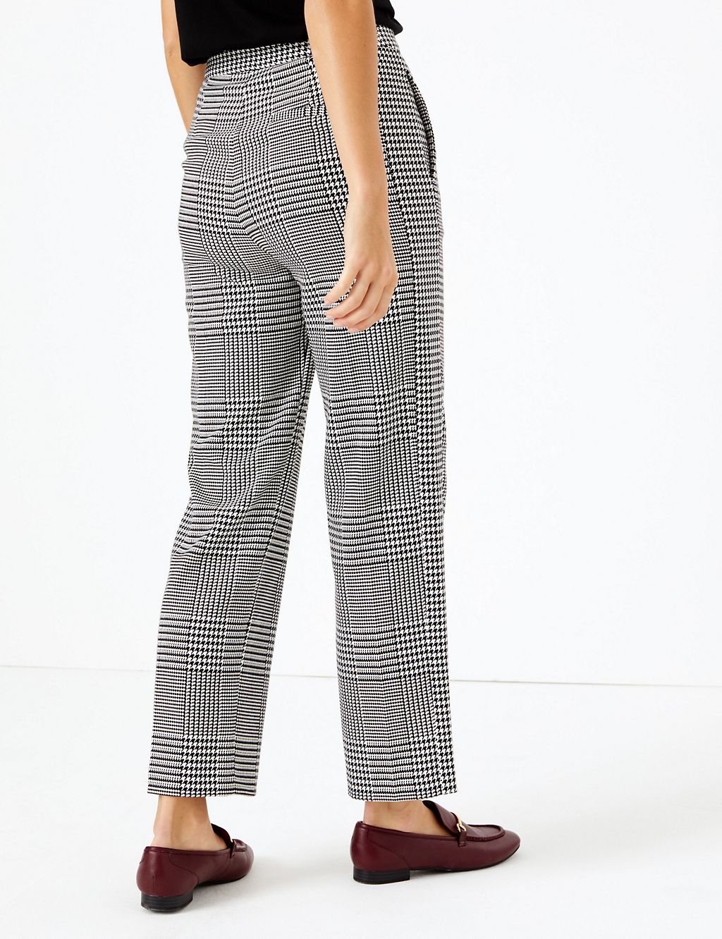Evie Dogtooth Straight Leg 7/8th Trousers | M&S Collection | M&S