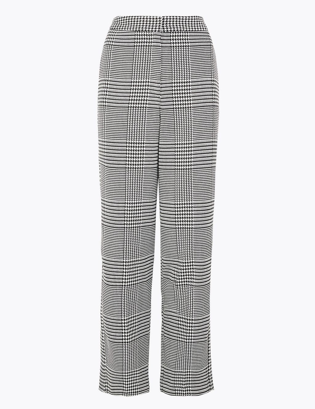 Evie Dogtooth Straight Leg 7/8th Trousers 1 of 5