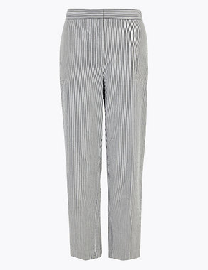Evie Straight Leg Pure Cotton Trousers Image 2 of 5