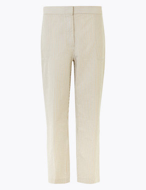 Evie Straight Leg Pure Cotton Trousers Image 2 of 6