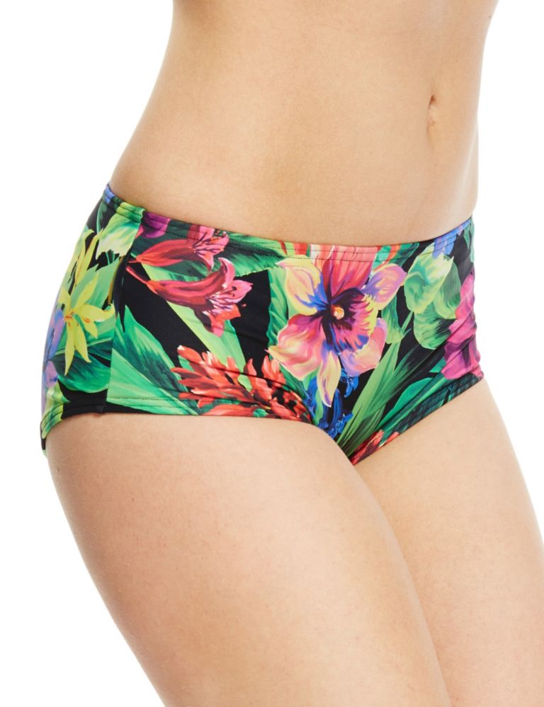Exotic Floral Shorts Style Bikini Bottoms 1 of 3