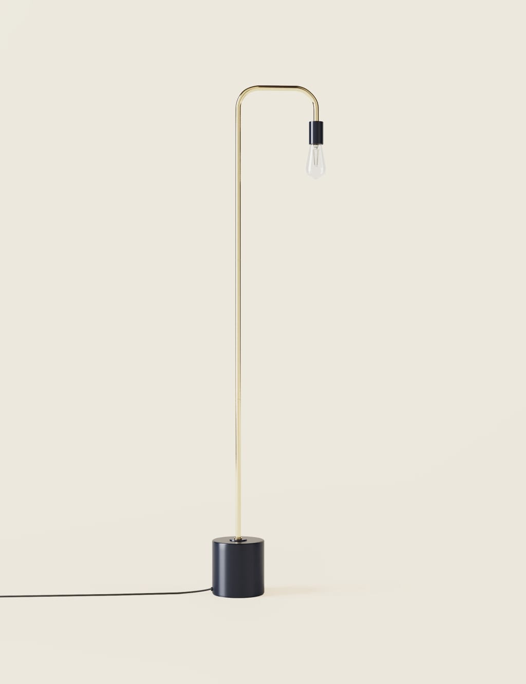 Exposed Bulb Curved Floor Lamp M&S