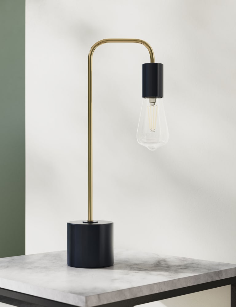 Exposed Bulb Curved Table Lamp 4 of 7