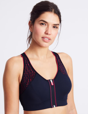 m&s front fastening sports bra