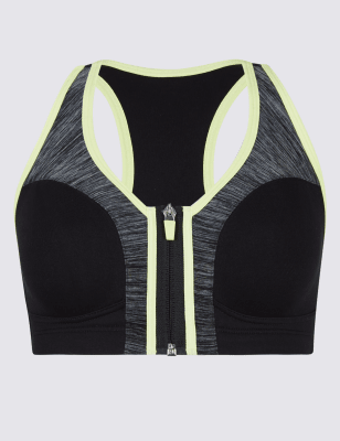 marks and spencer zip front sports bra