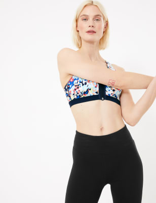 m&s zip front sports bra