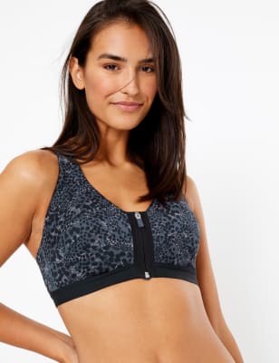 Zip Front Sports Bra -  UK