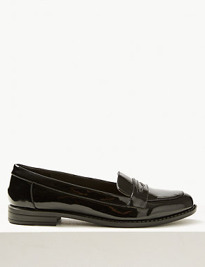 Extra Wide Fit Block Heel Penny Loafers Image 2 of 6