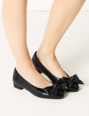 M&s bow 2025 ballerina pumps