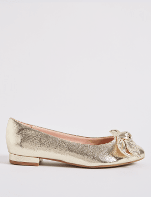 m&s bow ballerina pumps
