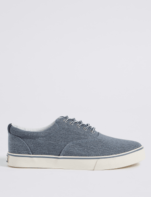 wide fit canvas trainers