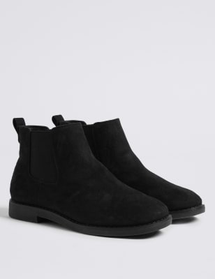 Extra wide clearance black ankle boots