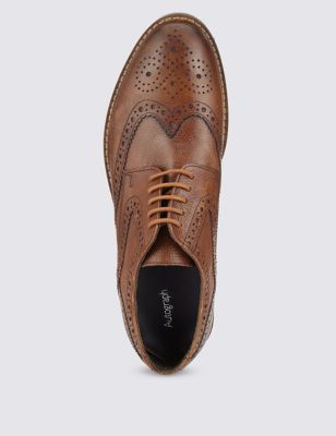 Extra Wide Fit Leather Brogue Shoes Image 2 of 3