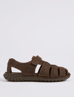 mens extra wide leather sandals