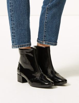 wide fit patent boots