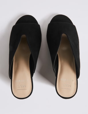 Wide fit heeled online mules