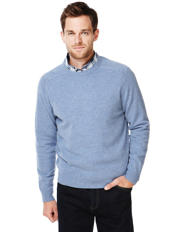 Extrafine Pure Lambswool Crew Neck Jumper Image 1 of 2