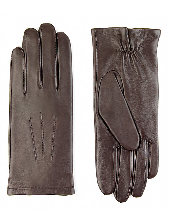 Leather Stitch Detail Gloves - DK