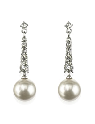 Pearl Effect & Diamanté Drop Earrings | M&S Collection | M&S