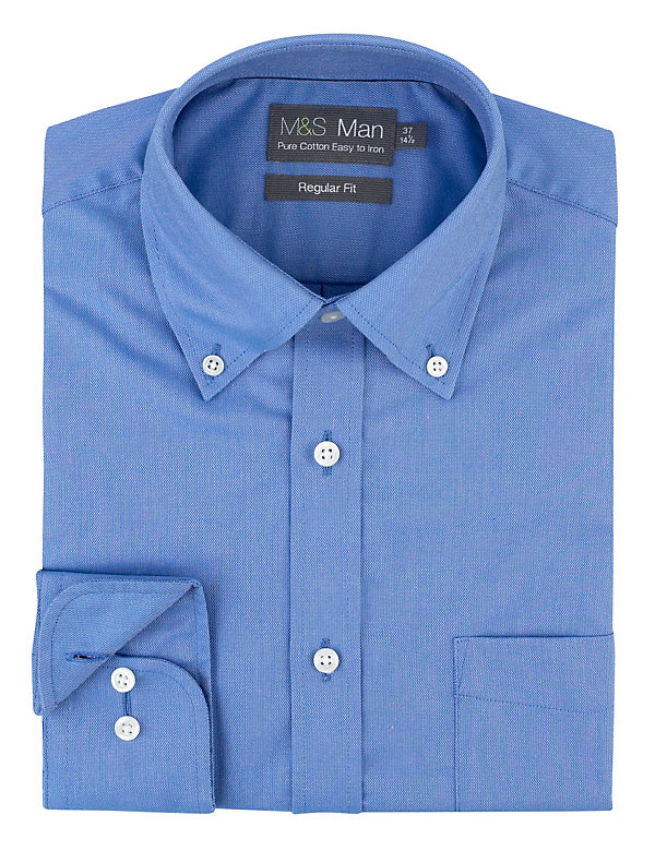 Pure Cotton Easy to Iron Plain Oxford Shirt - HK