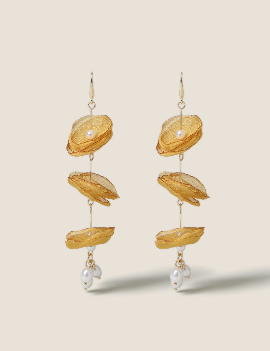 Fabric flower earrings hotsell