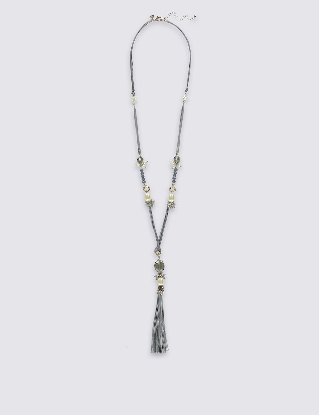 Fabric Links Tassel Necklace 1 of 2